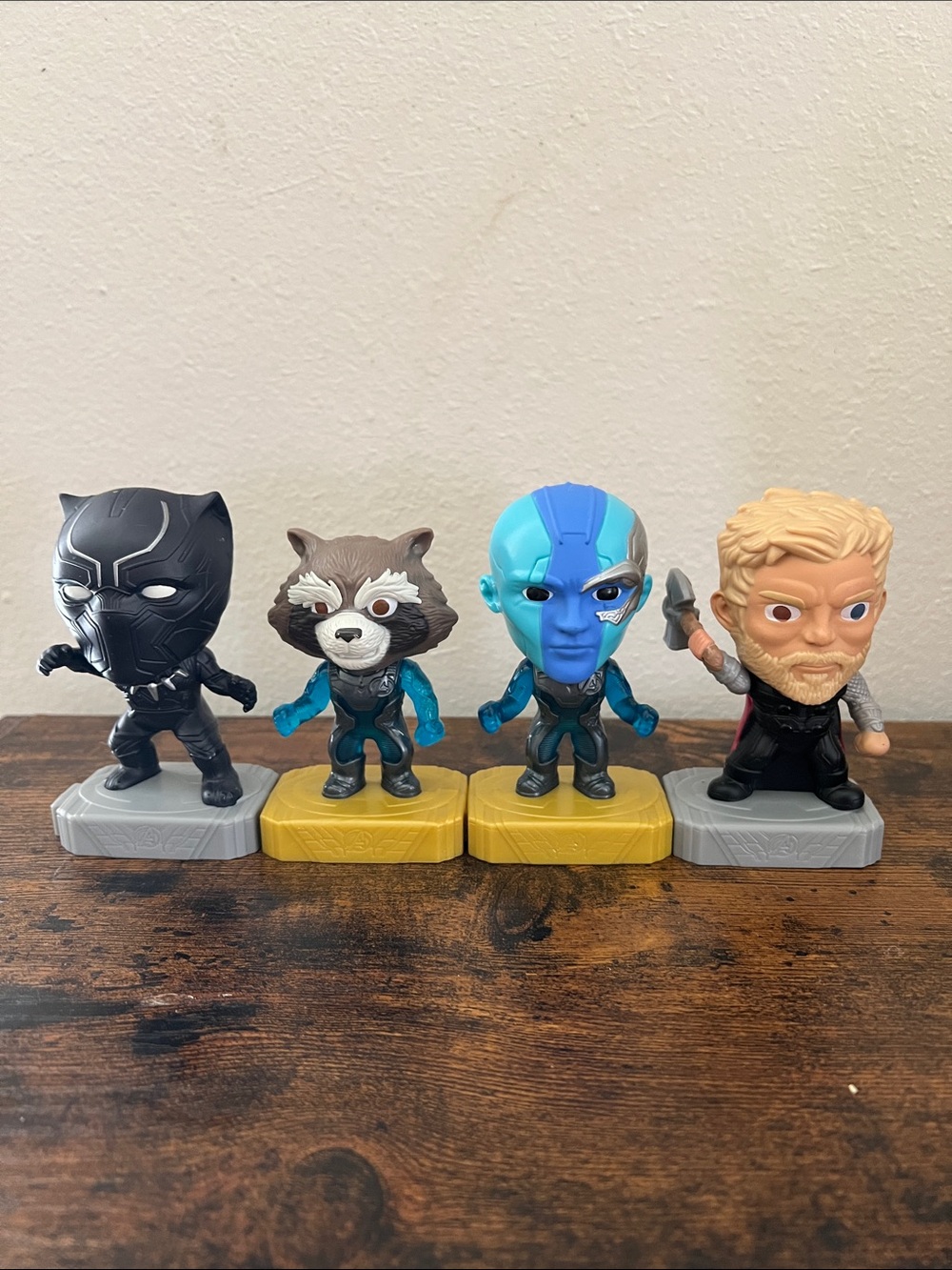 Marvel McDonald's Toys Action Figure Set Thor Black Panther Rocket Collectors